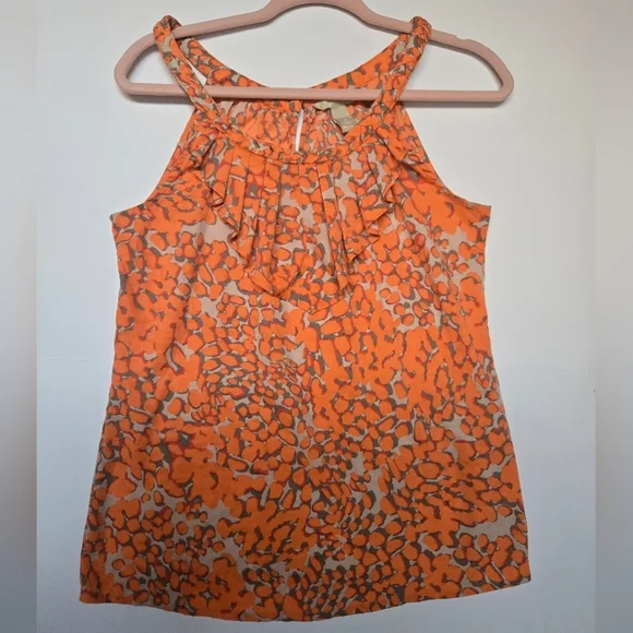 BANANA REPUBLIC Vibrant Orange Animal Print Women's Tank Top. Size M - Picture 9 of 11